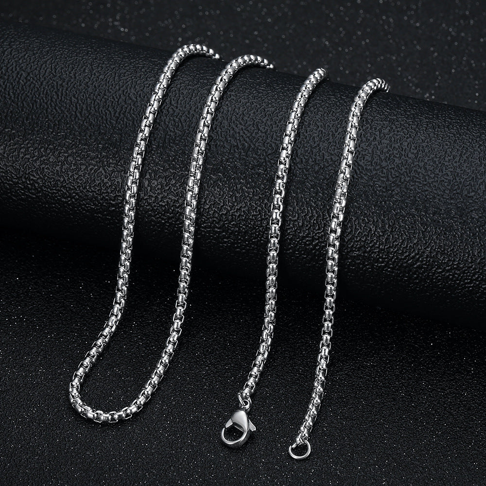 Stainless Steel Cross Pendant Necklace with Adjustable Chain