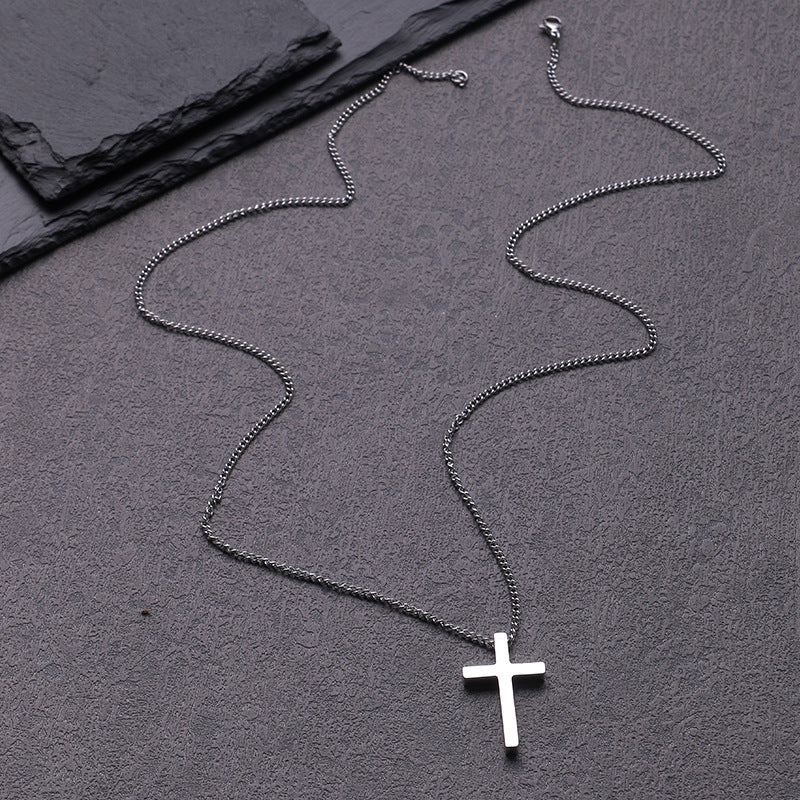 Titanium Steel Cross Pendant Necklace