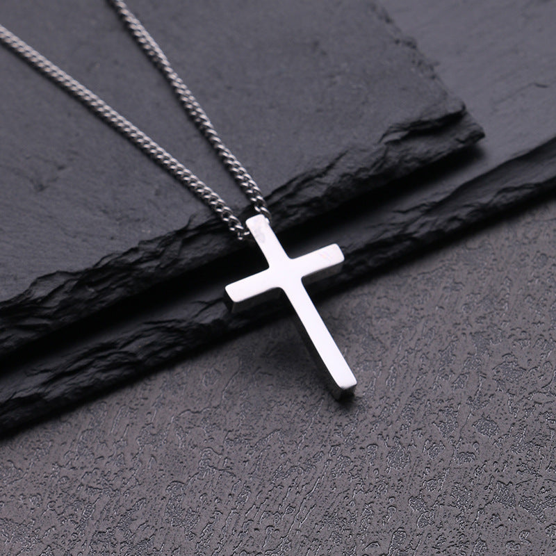 Titanium Steel Cross Pendant Necklace