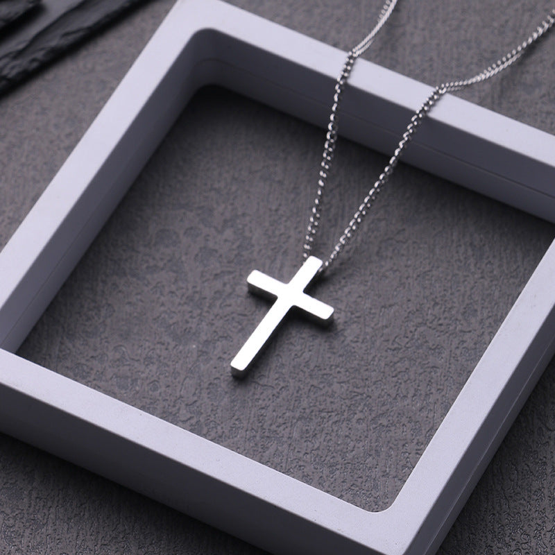 Titanium Steel Cross Pendant Necklace