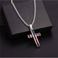 American Flag Cross Necklace