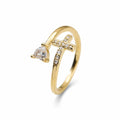 Heart-shaped cross open ring