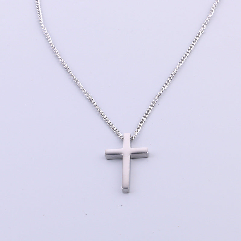 Titanium Steel Cross Pendant Necklace